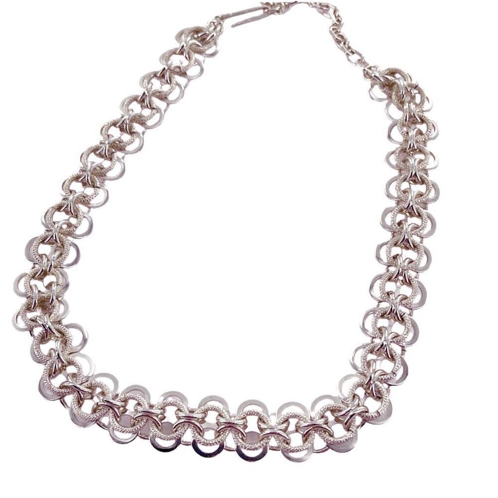 Vintage silver colored 3D stamped “ Germany” choker. 17” long